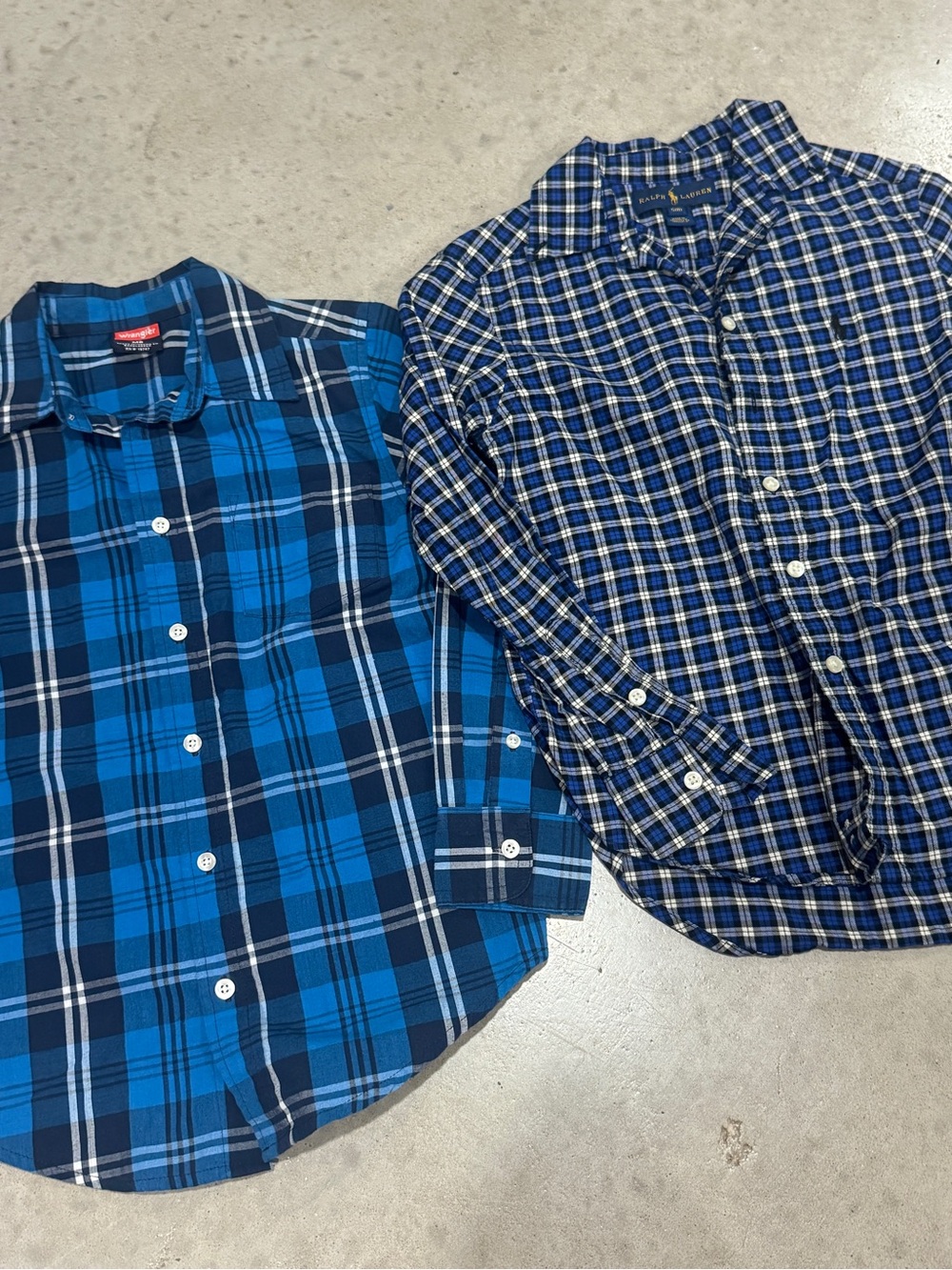 Classic Blue Plaid Button-Down Kids Shirt - Blue